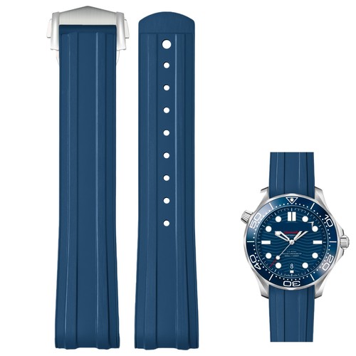 20mm curved rubber watch - curved, band